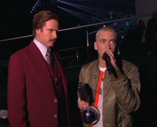 Eminem and Ron Burgundy @ MTV EMA 2013