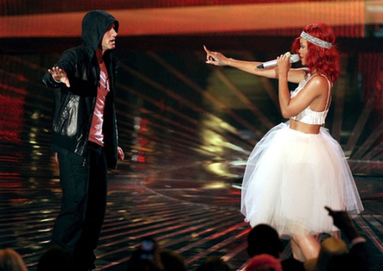 Rihanna and Eminem at the 2010 MTV VMAs