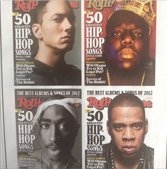 Eminem, B.I.G., Tupac, & Jay-Z на обложке журнала Rolling Stone