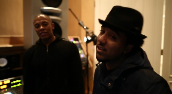 Dr. Dre and MC Promlem in Studio