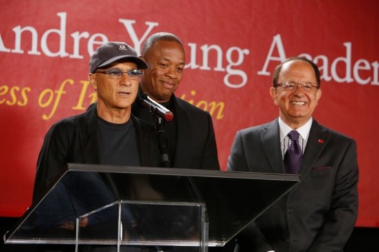 Jimmy Iovine, Dr. Dre, USC President C.L. Max Nikias