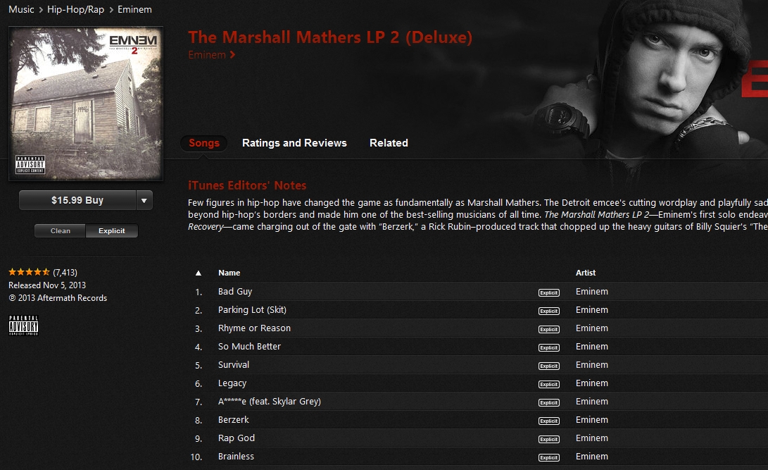 2013.11.05 - Eminem MMLP2 Release