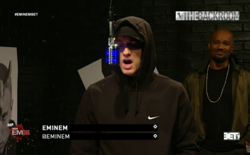 2013.11.06 - Eminem and Slaughterhouse - The Backroom Freestyle (Rap City BET 106 & Park)