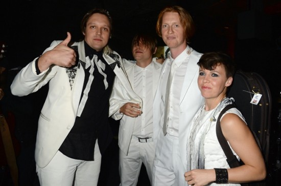 Arcade Fire backstage at the 2013 YouTube Music Awards, November 3, 2013 in New York City