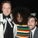 (L-R) Win Butler of Arcade Fire, Reggie Watts and Jason Schwartzman backstage at the 2013 YouTube Music Awards, November 3, 2013 in New York City