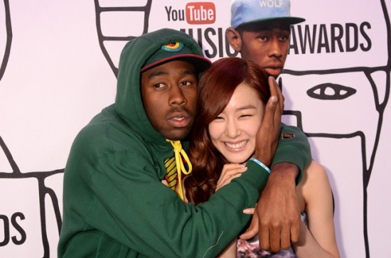 Tyler The Creator & Tiffany of Girls' Generation attend the 2013 YouTube Music Awards, November 3, 2013 in New York City