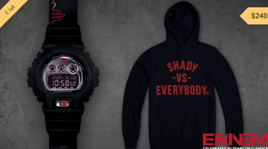 08-01-2014 3-21-11 Eminem Limited Edition Shady Records G-Shock Watch + Hoodie (Unsigned)