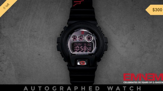 08-01-2014 3-25-13 Eminem Autographed, Limited Edition Shady Records G-Shock Watch