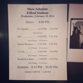 2014.02.19 - 17 Rapture 2014 Eminem Австралия Мельбурн Расписание концерта