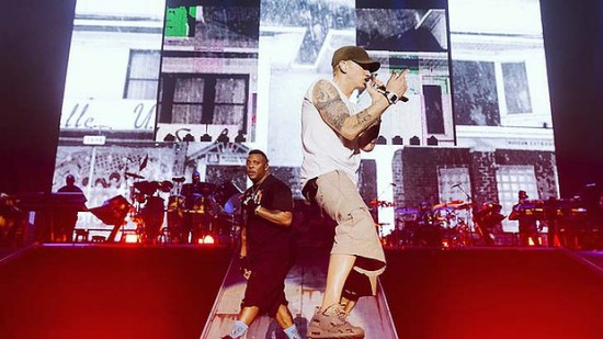 Eminem and Mr. Porter at February 22, ANZ Stadium, Olympic Park Photo Jeremy Deputat