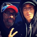 2014.04.07 – Detroit’s Finest EMINEM And Me Working Together On His Short a Film.Historic. Who Woulda Thunk It. Spike Lee Headlights