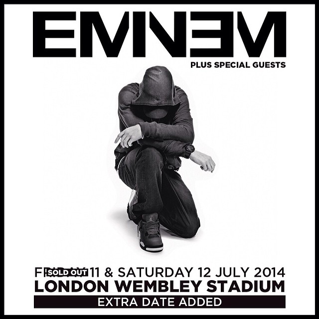 2014.05.09 - Eminem Second show added at Wembley Stadium!