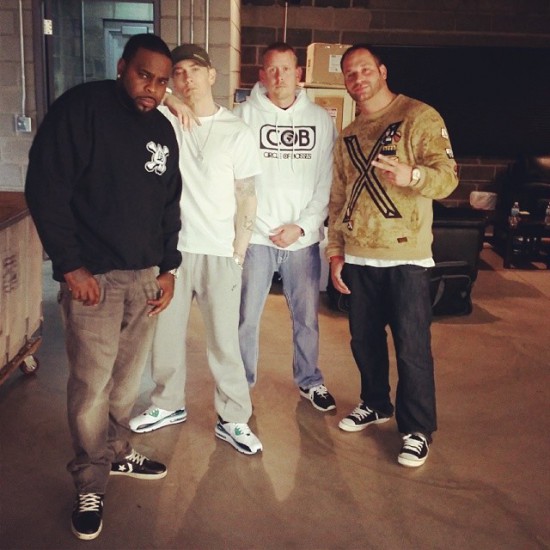2014.05.15 - Eminem woth Crooked I at Studio (Detroit)