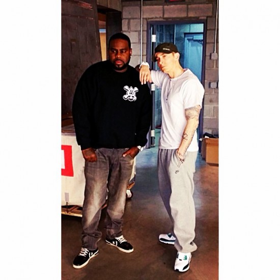 2014.05.15 - Eminem woth Crooked I at Studio (Detroit)