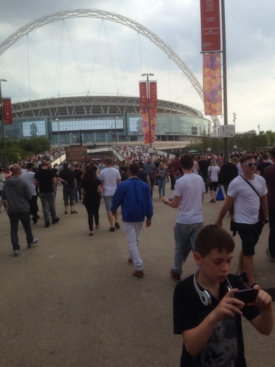 @wembleystadium with my boy to see #EminemWembley  Hoping to see the legend himself 