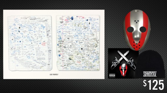 SHADYXV PRE-ORDER 2 DISC CD, LOSE YOURSELF PRINT SET, HOCKEY MASK AND BEANIE