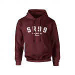 SR99 Hoodie – White on Maroon