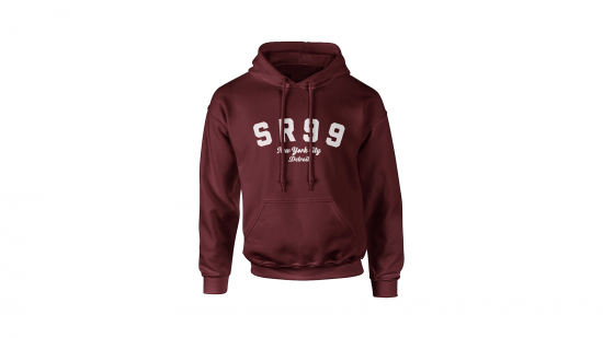 SR99 Hoodie - White on Maroon