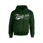 Trust Us Hoodie — White on Green