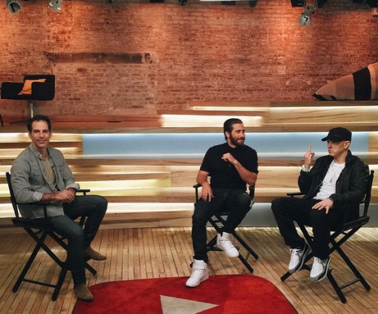 2015.07.22 - Eminem и Jake Gyllenhaal посетили студию YouTube Space в Нью-Йорке