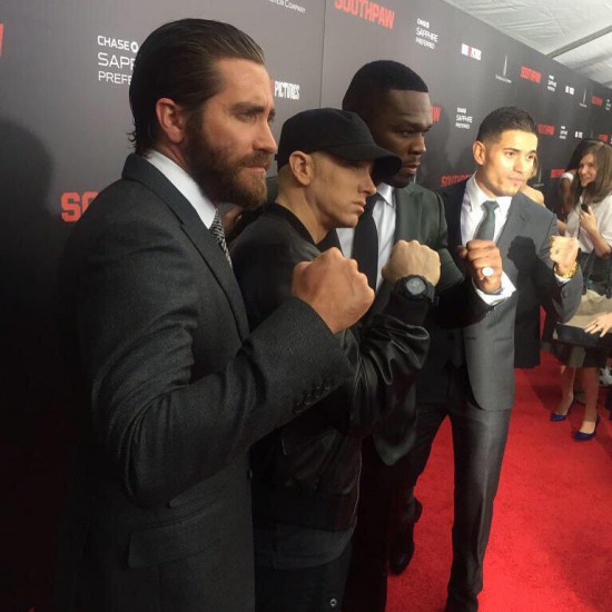 Jake Gyllenhaal, Eminem, 50 Cent: broadcast from the Southpaw premier