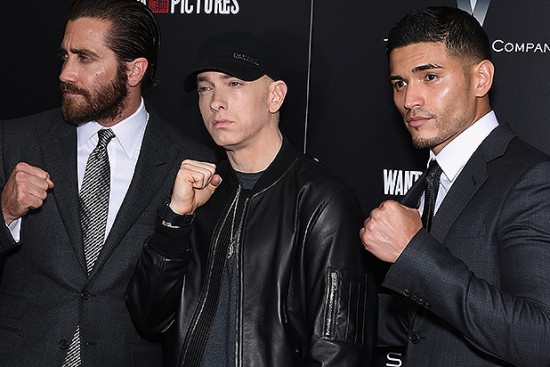 Jake-Gyllenhaal-Eminem-and-Miguel-Gomez-attend-Southpaw-New-York-Premiere