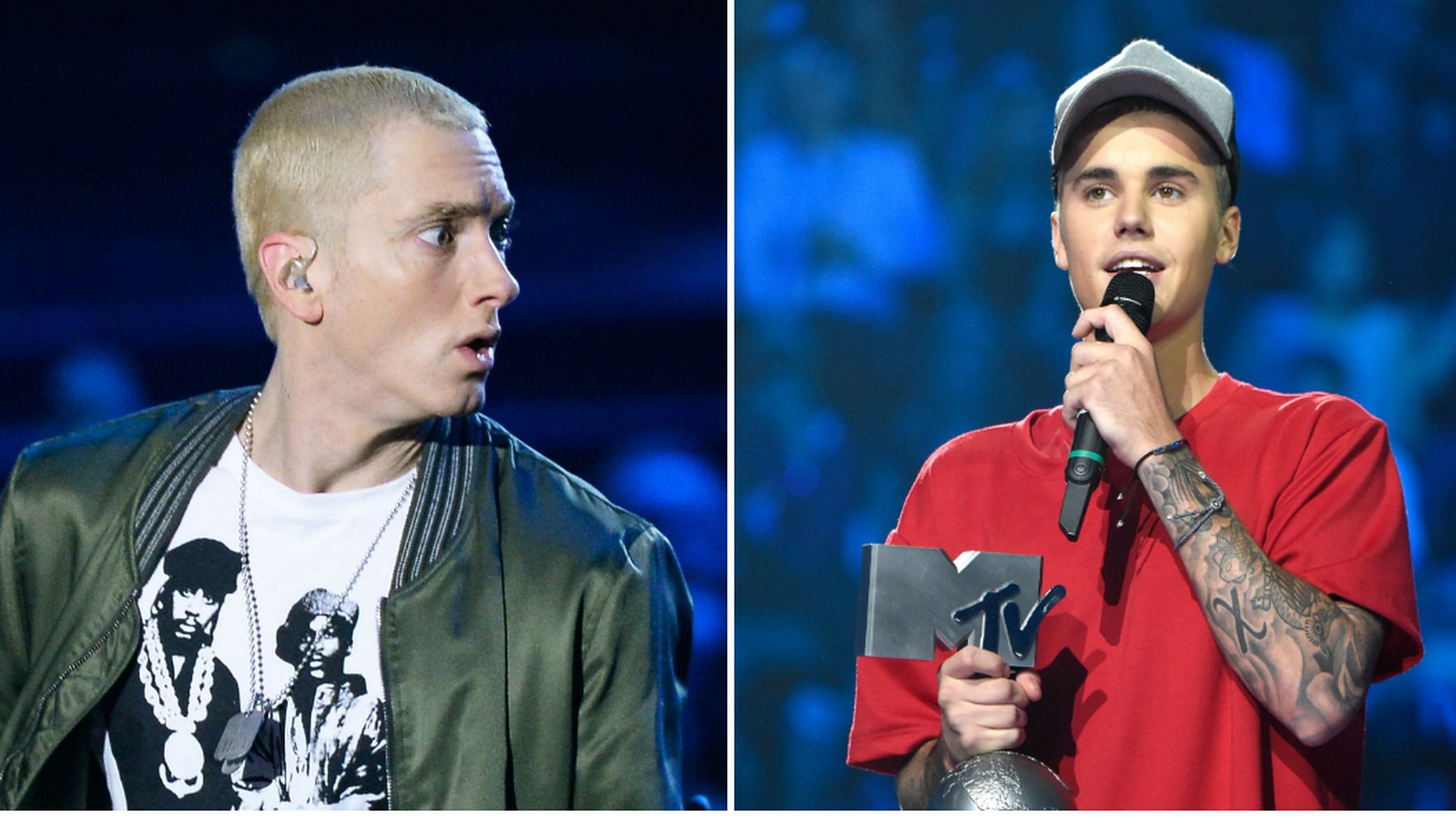 Justin Bieber VS Eminem MTV EMA 2015