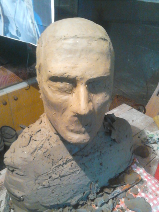 Aleksander Walijewski - Bust of Eminem. Sculpture in Clay (Unfinished)