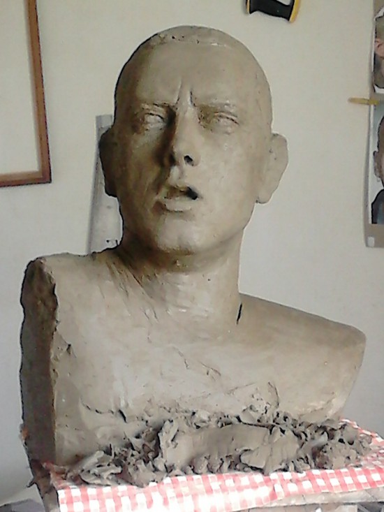 Aleksander Walijewski - Bust of Eminem. Sculpture in Clay (Unfinished)