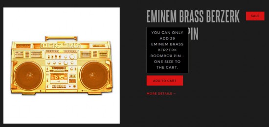 EMINEM BRASS BERZERK BOOMBOX PIN