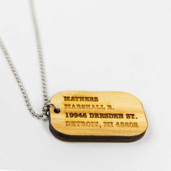 Eminem Good Wood Dog Tag