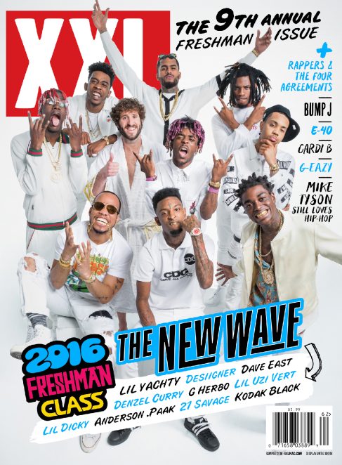 XXL июнь 2016 freshman. На обложке Desiigner, Lil Dicky, Dave East, Denzel Curry, G Herbo, Lil Uzi Vert, Lil Dicky, Lil Yachty, Anderson .Paak, 21 Savage и Kodak Black