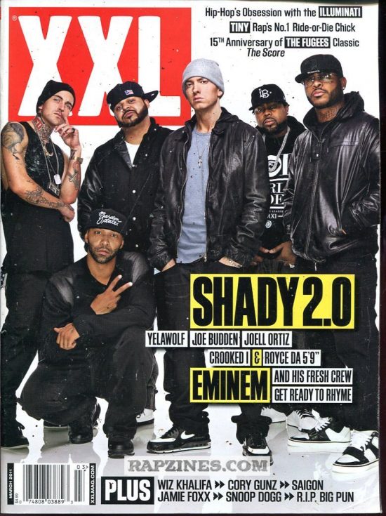 На обложке этого мартовского выпуска журнала XXL за 2011 год красуется новоиспечённая команда лейбла Shady Records - Shady 2.0 - группа Slaughterhouse и Yelawolf, во главе со своим боссом.