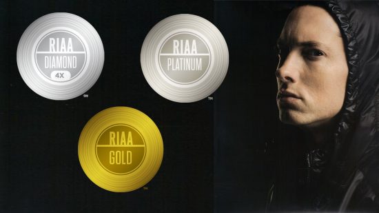 Список всех сертификатов Eminem'а от RIAA