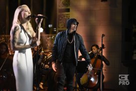 SATURDAY NIGHT LIVE -- Episode 1731 -- Pictured: Eminem performs a Medley with Skylar Grey in Studio 8H on Saturday, November 18, 2017 -- (Photo by: Will Heath/NBC/NBCU Photo Bank via Getty Images)