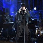 SATURDAY NIGHT LIVE -- Episode 1731 -- Pictured: Eminem performs a Medley in Studio 8H on Saturday, November 18, 2017 -- (Photo by: Will Heath/NBC/NBCU Photo Bank via Getty Images)