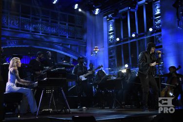 SATURDAY NIGHT LIVE -- Episode 1731 -- Pictured: Eminem performs a Medley with Skylar Grey in Studio 8H on Saturday, November 18, 2017 -- (Photo by: Will Heath/NBC/NBCU Photo Bank via Getty Images)