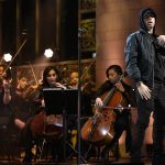 SATURDAY NIGHT LIVE -- Episode 1731 -- Pictured: Eminem performs a Medley in Studio 8H on Saturday, November 18, 2017 -- (Photo by: Will Heath/NBC/NBCU Photo Bank via Getty Images)