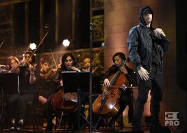SATURDAY NIGHT LIVE -- Episode 1731 -- Pictured: Eminem performs a Medley in Studio 8H on Saturday, November 18, 2017 -- (Photo by: Will Heath/NBC/NBCU Photo Bank via Getty Images)