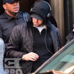 EXCLUSIVE: Eminem is notorious for his low-key lifestyle, so seeing him in public in NYC on Thursday was extremely rare. The rapper went incognito in a jacket, hoodie and baseball cap as he left a hotel in Manhattan surrounded by security guards. His face could be seen under his cap, and he appeared to be extremely tired, as he headed to an early morning rehearsal for Saturday Night Live.