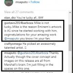 Один из фанатов поблагодарил Майка в комментариях и отвечая ему, Майк сообщил, что идеи для концепта обложки и фото для буклета «Revival» Eminem разработал сам