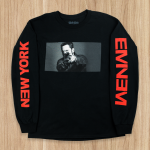 Limited Edition Longsleeve from Eminem’s 2018 Irving Plaza performance. White longsleeve with images printed on front, back, and sleeve.