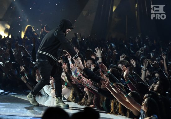 INGLEWOOD, CA - MARCH 11: Eminem performs onstage during the 2018 iHeartRadio Music Awards which broadcasted live on TBS, TNT, and truTV at The Forum on March 11, 2018 in Inglewood, California. (Photo by Kevin Winter/Getty Images for iHeartMedia)