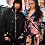 INGLEWOOD, CA - MARCH 11: Eminem (L) and Kehlani during the 2018 iHeartRadio Music Awards which broadcasted live on TBS, TNT, and truTV at The Forum on March 11, 2018 in Inglewood, California. (Photo by Kevin Mazur/Getty Images for iHeartMedia)