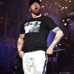 INDIO, CA - APRIL 15: Eminem performs onstage during the 2018 Coachella Valley Music and Arts Festival Weekend 1 at the Empire Polo Field on April 15, 2018 in Indio, California. (Photo by Kevin Mazur/Getty Images for Coachella)