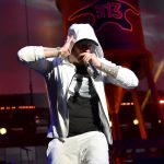 INDIO, CA - APRIL 15: Eminem performs onstage during the 2018 Coachella Valley Music and Arts Festival Weekend 1 at the Empire Polo Field on April 15, 2018 in Indio, California. (Photo by Kevin Mazur/Getty Images for Coachella)