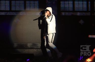 INDIO, CA - APRIL 15: Eminem performs onstage during the 2018 Coachella Valley Music and Arts Festival Weekend 1 at the Empire Polo Field on April 15, 2018 in Indio, California. (Photo by Christopher Polk/Getty Images for Coachella)