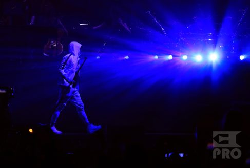 INDIO, CA - APRIL 15: Eminem performs onstage during the 2018 Coachella Valley Music and Arts Festival Weekend 1 at the Empire Polo Field on April 15, 2018 in Indio, California. (Photo by Christopher Polk/Getty Images for Coachella)