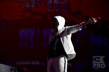 INDIO, CA - APRIL 15: Eminem performs onstage during the 2018 Coachella Valley Music and Arts Festival Weekend 1 at the Empire Polo Field on April 15, 2018 in Indio, California. (Photo by Kevin Mazur/Getty Images for Coachella)