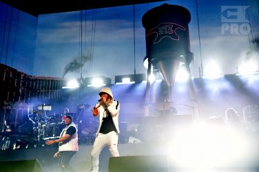 INDIO, CA - APRIL 15: Mr. Porter (L) and Eminem perform onstage during the 2018 Coachella Valley Music and Arts Festival Weekend 1 at the Empire Polo Field on April 15, 2018 in Indio, California. (Photo by Kevin Mazur/Getty Images for Coachella)